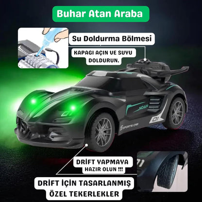 Uzaktan Kumandalı Şarjlı Duman Çıkartan Işıklı Araba Buhar Çıkartan Drift Atan Araba